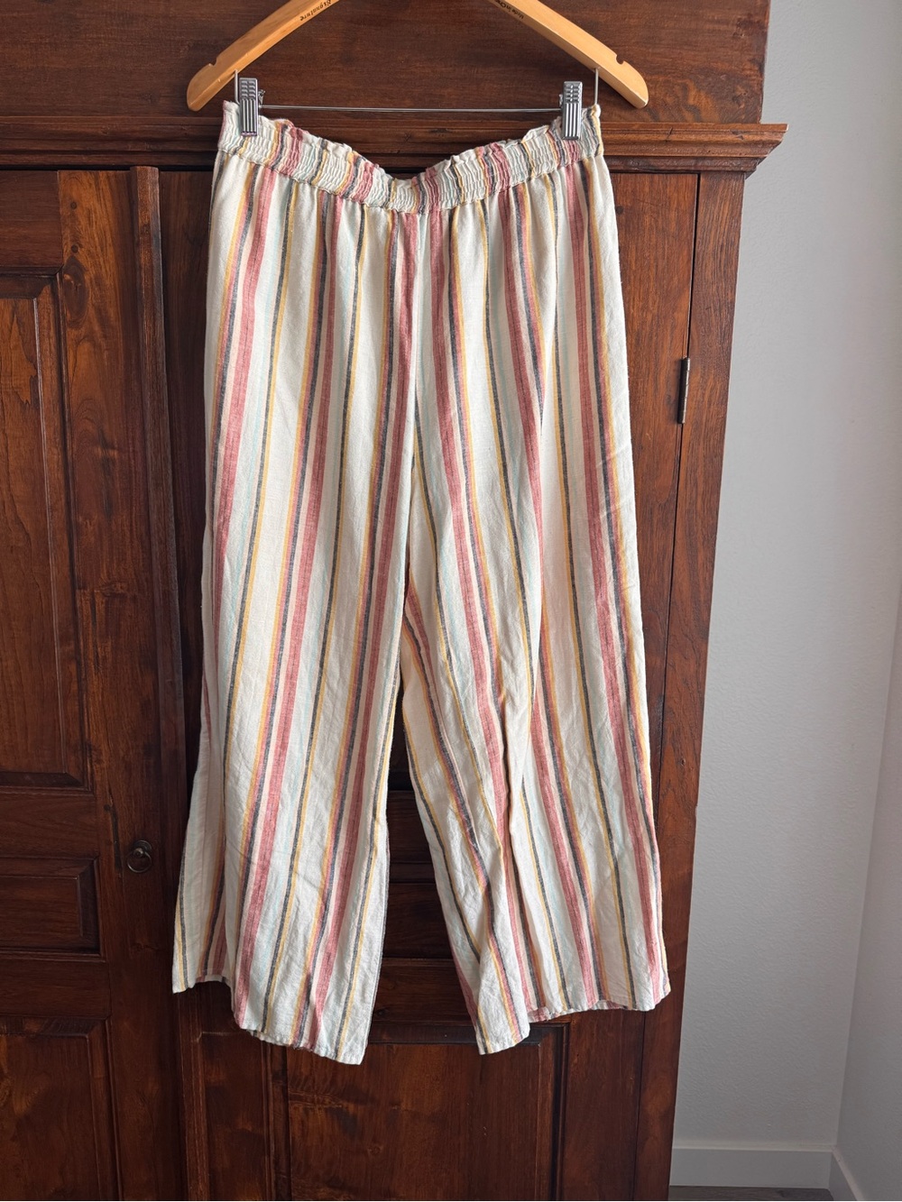 Sadie & Sage Linen Cotton Blend Striped Pants